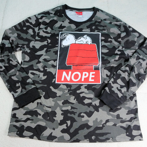 Peanuts Snoopy Camo "Nope" Shirt X-Large - Picture 1 of 6